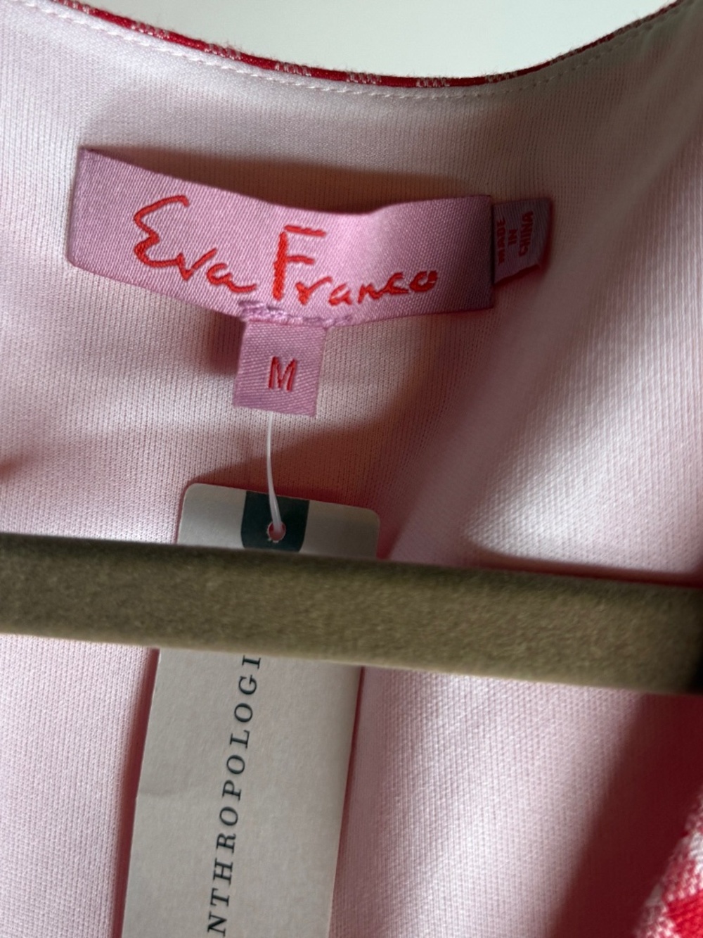 Eva Franco NWT Gingham Bow Front Crop Top Size Medium Red White - Picture 3 of 10